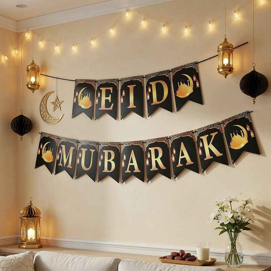 Eid Mubarak Banner (Black) | Propcon