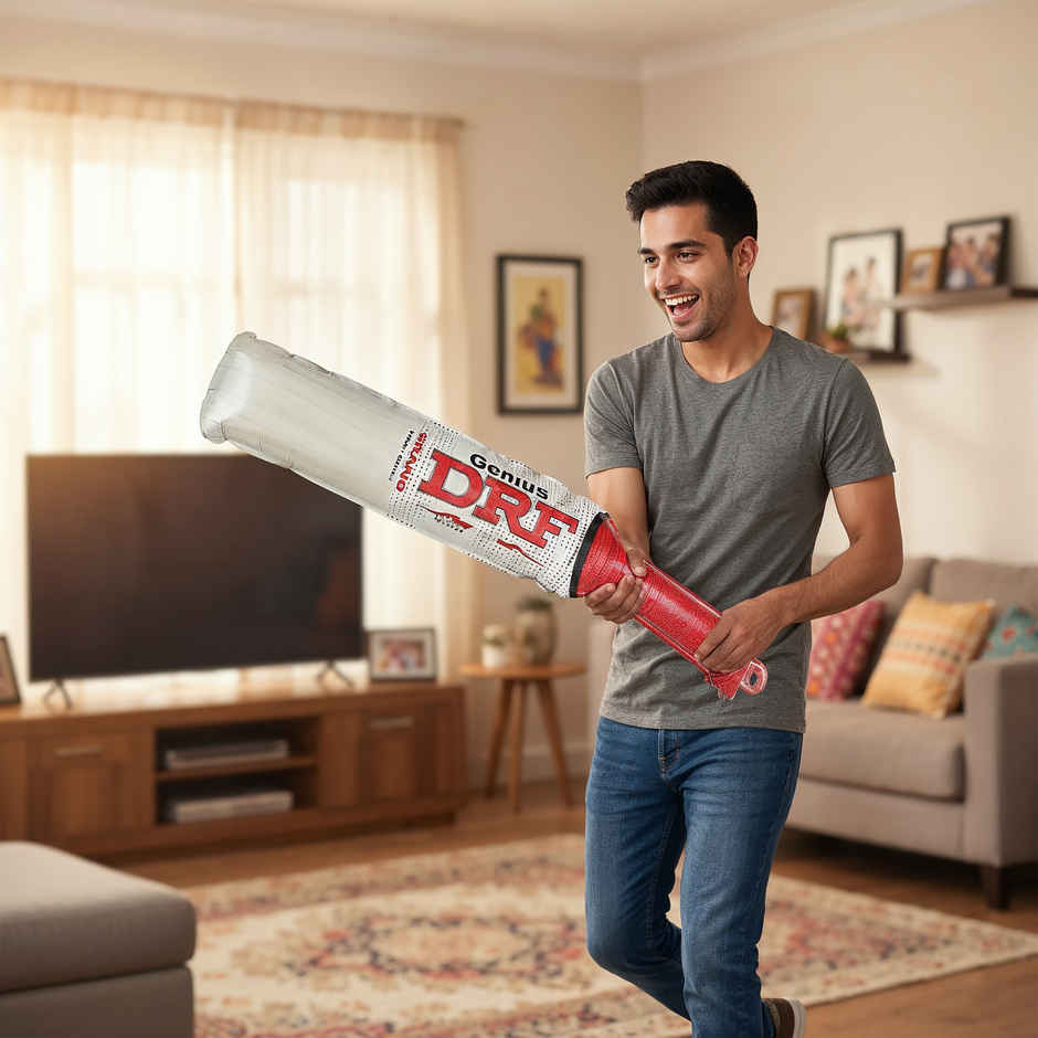 Cricket Bat Foil Balloon Bat Shaped Balloon for Cricket Match Party Decor | Propcon