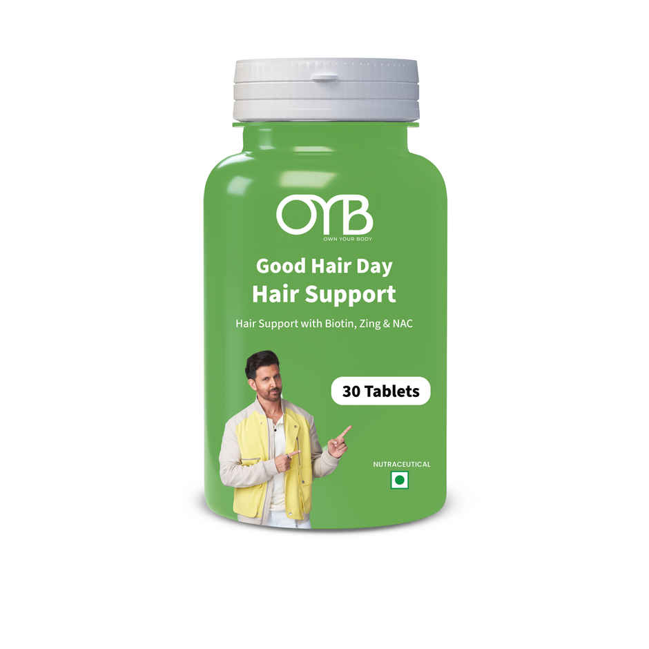 OYB Hair, Skin & Nail Support with Biotin, Zinc & NAC for Hair Growth
