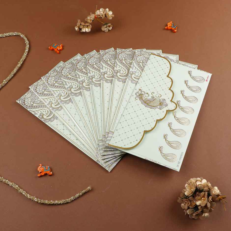 Archies Mint Floral Shagun Envelope