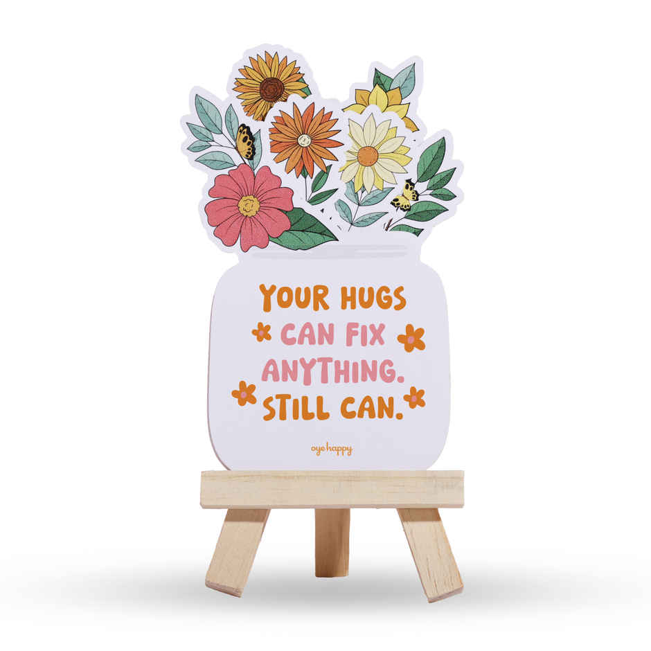 Floral Quote Easel | Motivational Desk Decor with Stand | Oye Happy