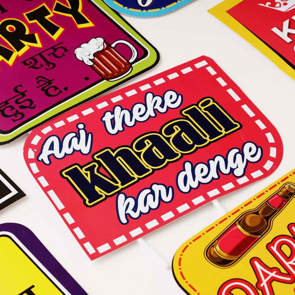 Cocktail Party Photobooth Props | Party Decoration | Party Needs | Multicolor | Propcon