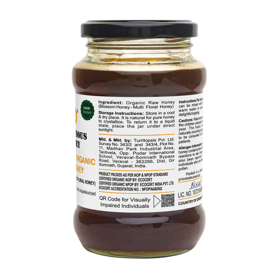 Indigenous Honey USDA Certified Organic Raw Wild Natural Honey