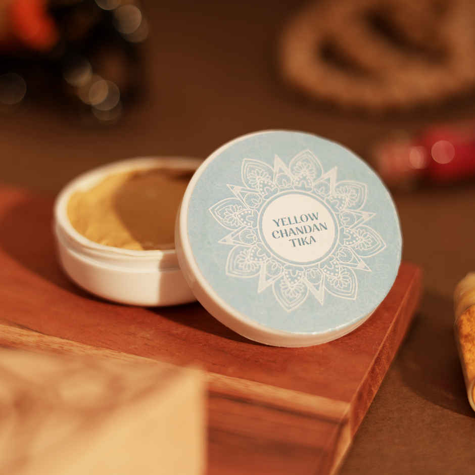 Yellow Chandan Tika Paste | Chandan Tilak | Happy Mail