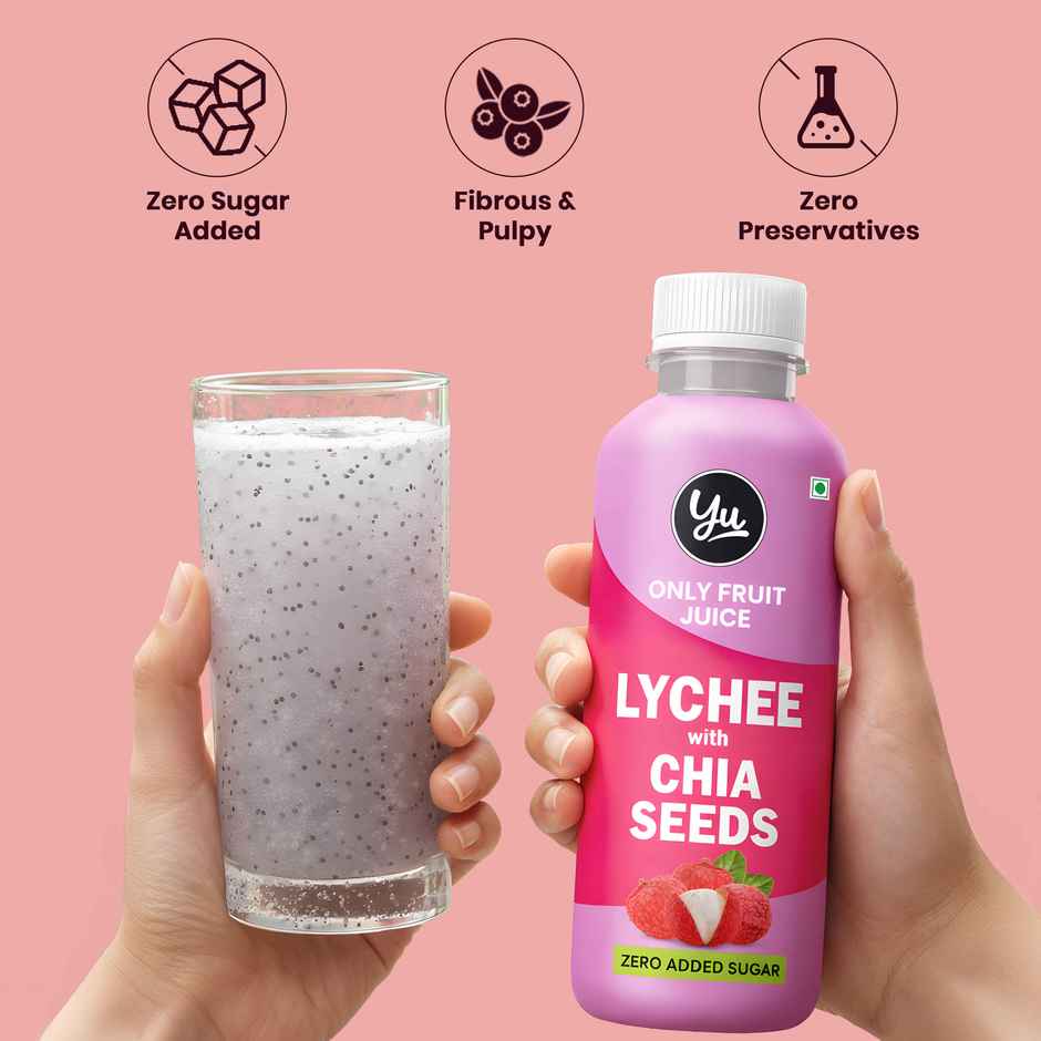 Yu Lychee With Chia Seeds | Only Fruit Juice