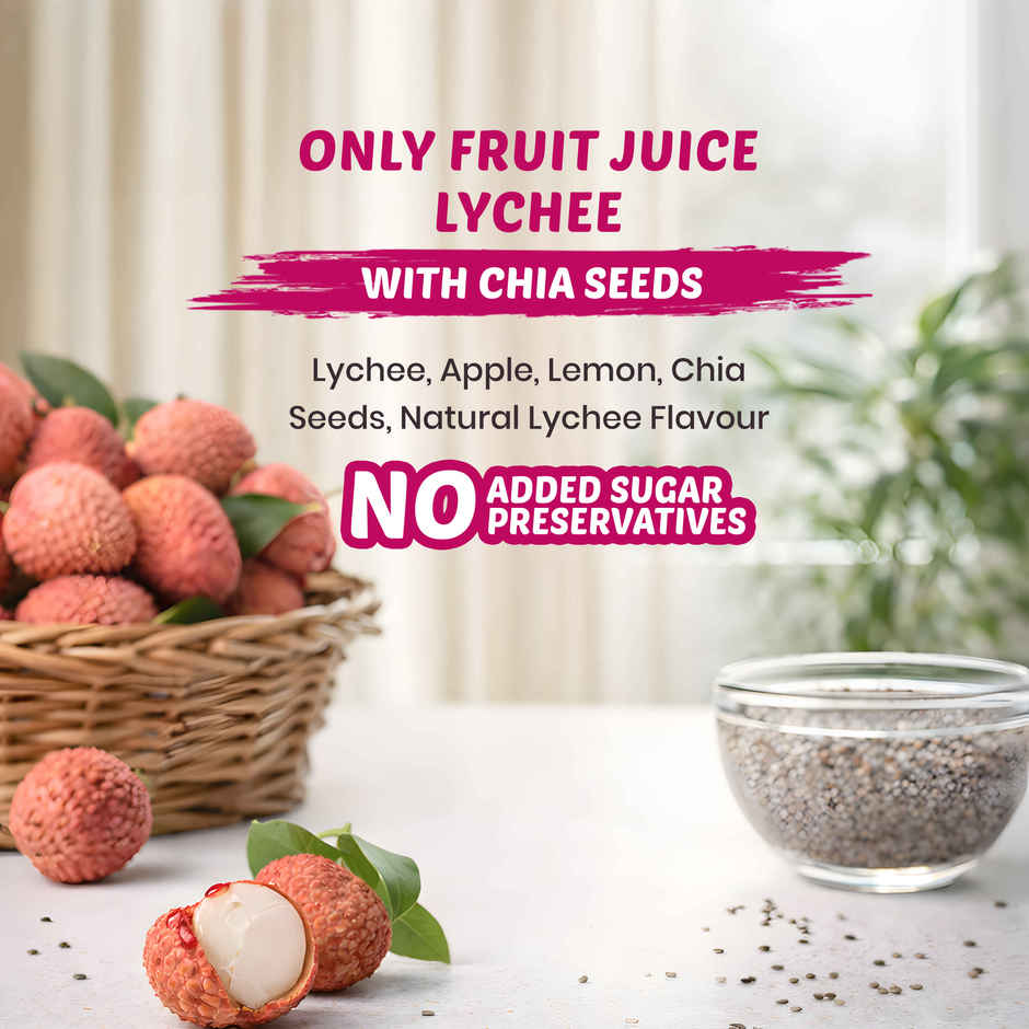 Yu Lychee With Chia Seeds | Only Fruit Juice