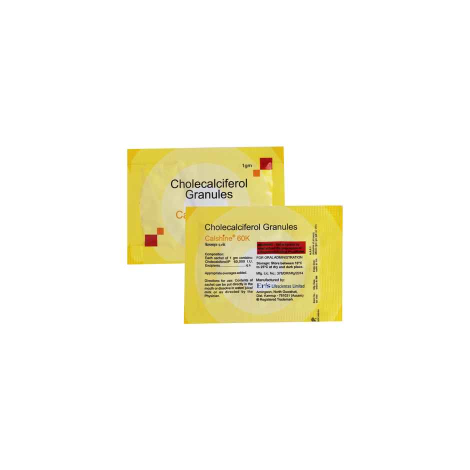 Calshine 60K Vitamin D3 Sugar Free Granules