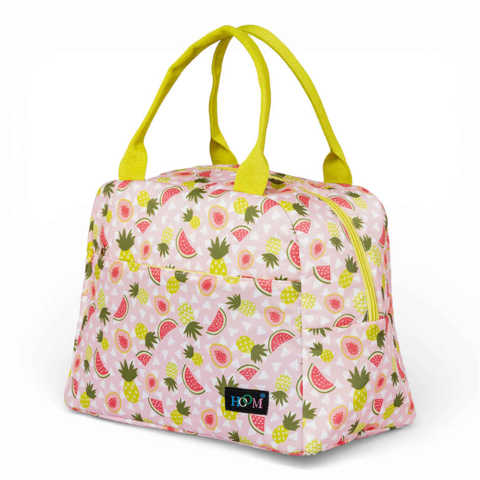 HOOM Print Lunch Bag with Met-PET Aluminium Insulation & Front Pocket | Fresh and Warm for Longer