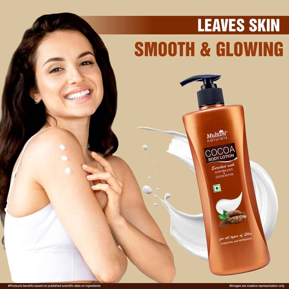 Multani Naturals Cocoa Body Lotion | Non Sticky Lightweight Formula | Moisture & Protect