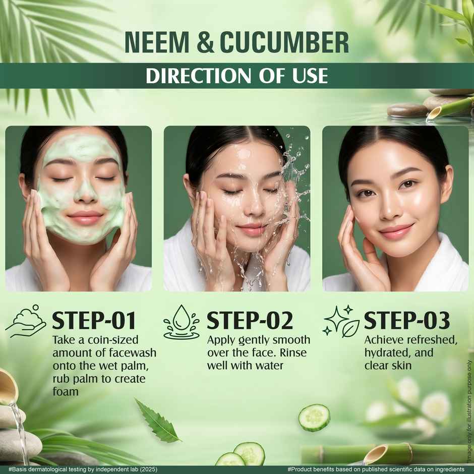 Multani Naturals Neem and Cucumber Face Wash Useful in Acne & Scars Hydrates the Skin