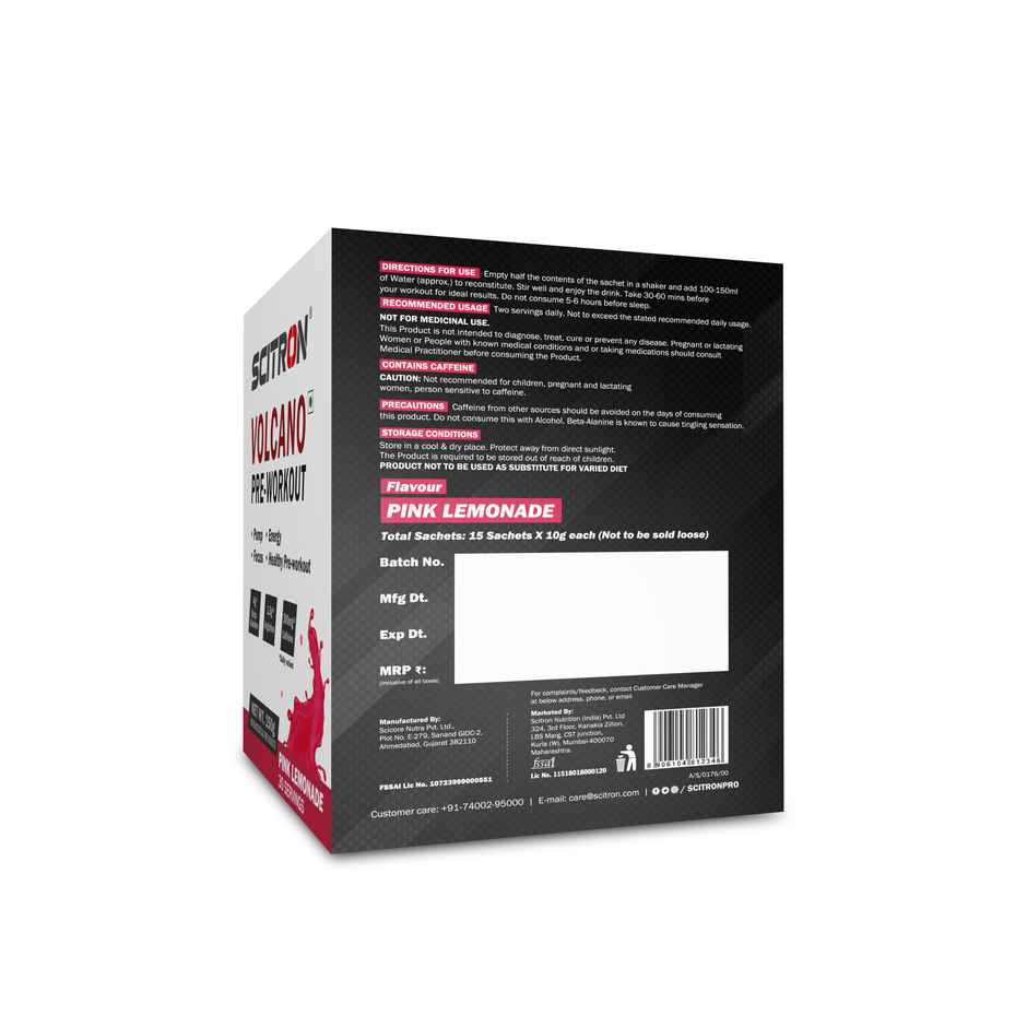 Scitron Volcano Pre Workout Pink Lemonade