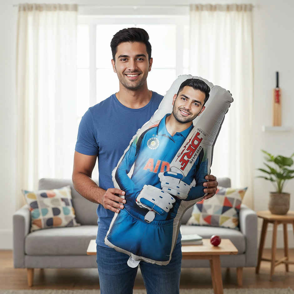 Indian Cricketer Foil Balloon | Cricket Match Party Decor | Propcon