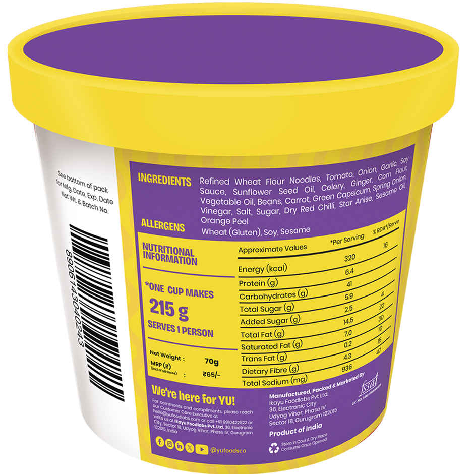 Yu Chilli Manchurian Instant Cup Noodles