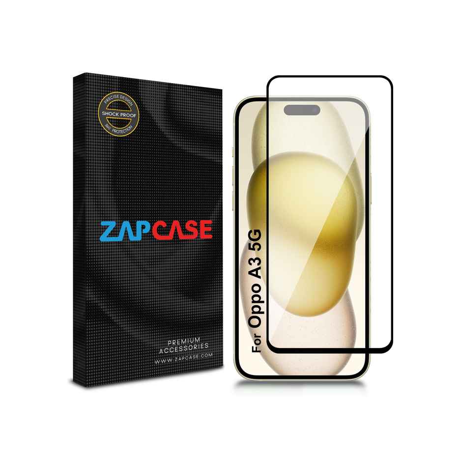 Zapcase Edge To Edge Tempered Glass for Oppo A3 5G | Clear