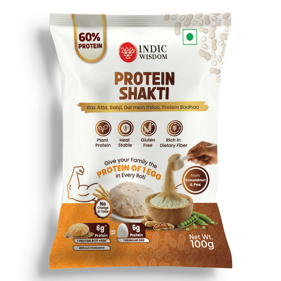 Indic Wisdom's Protein Shakti | Plant Protein for Daily Meals | Add to Atta | Daal | Subji | 6g Protein 1 Roti
