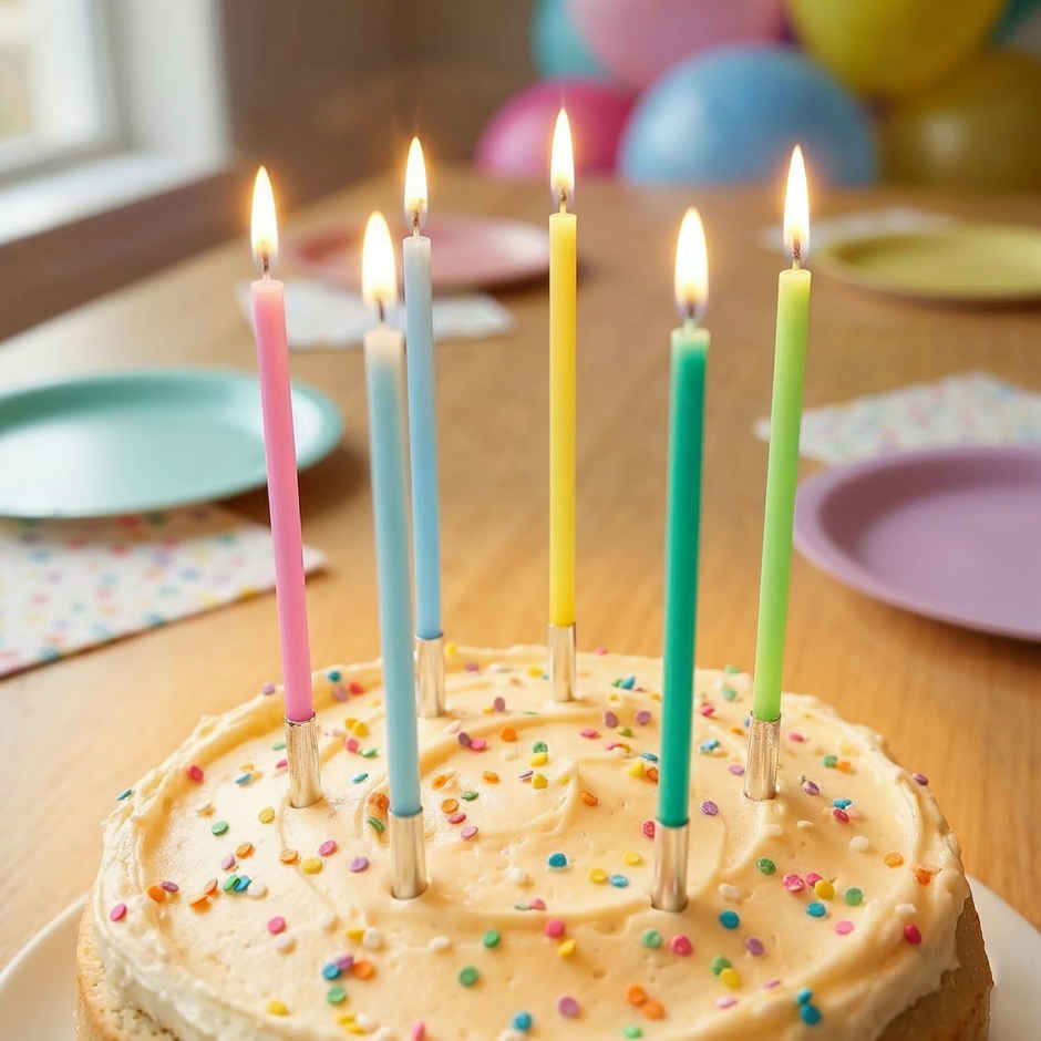 Neon Rainbow Cake Candle Multicolor | Propcon