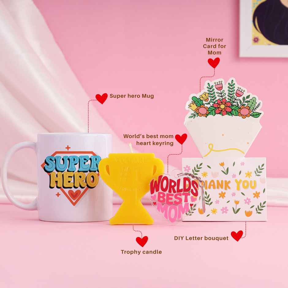 World's Best Mom Superhero Mug Hamper | Oye Happy