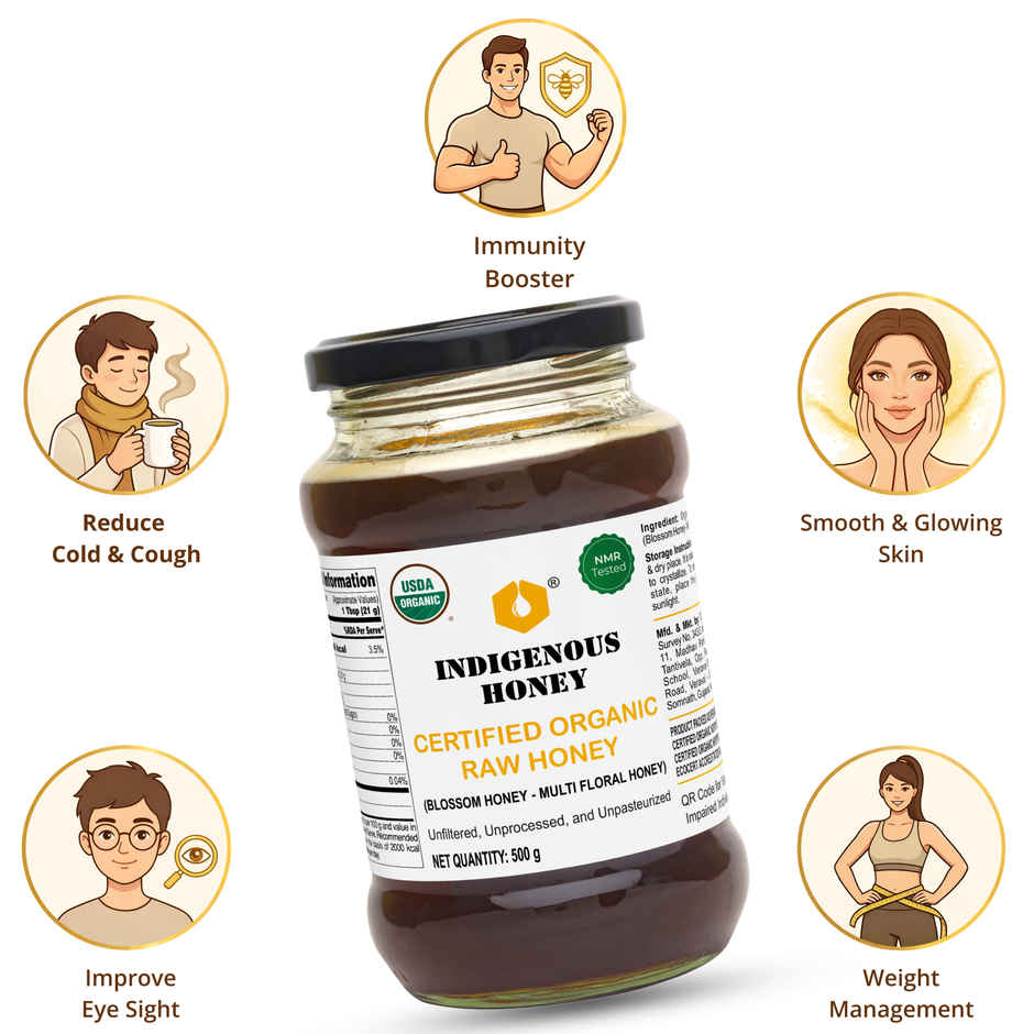 Indigenous Honey USDA Certified Organic Raw Wild Natural Honey