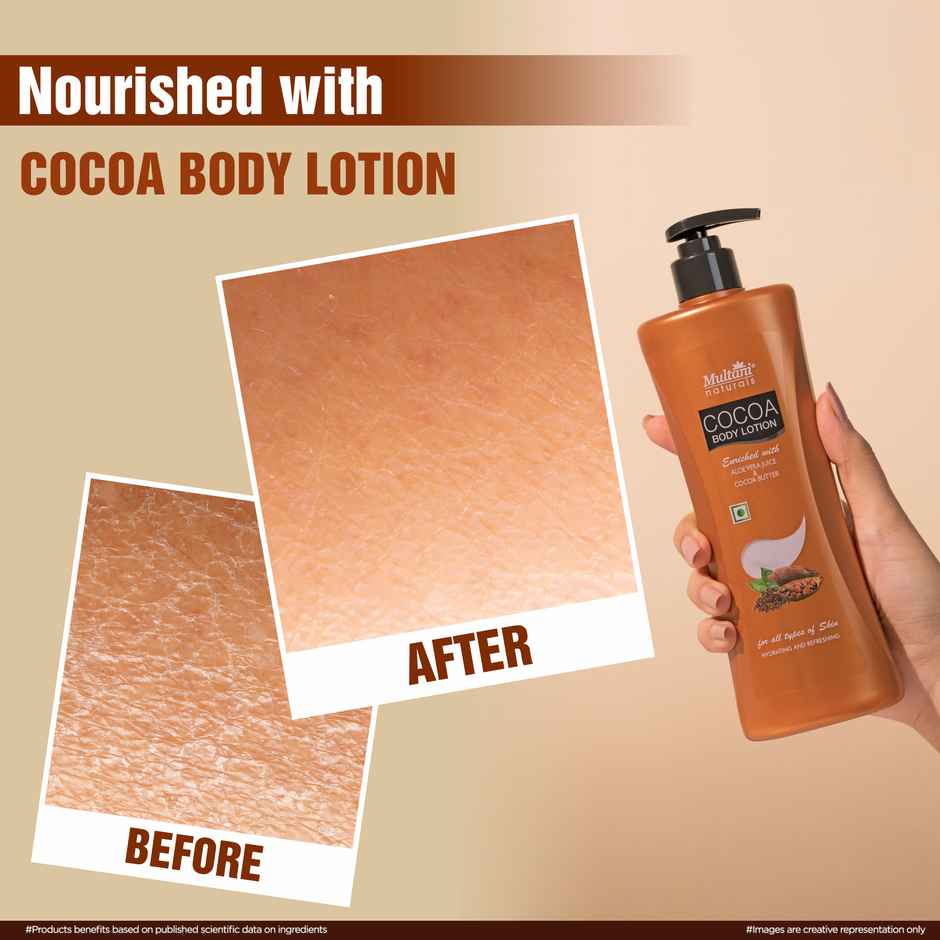 Multani Naturals Cocoa Body Lotion | Non Sticky Lightweight Formula | Moisture & Protect