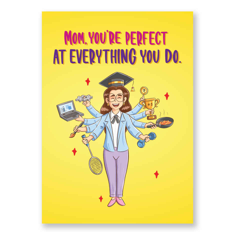 Multitasker Woman Greeting Card | Oye Happy