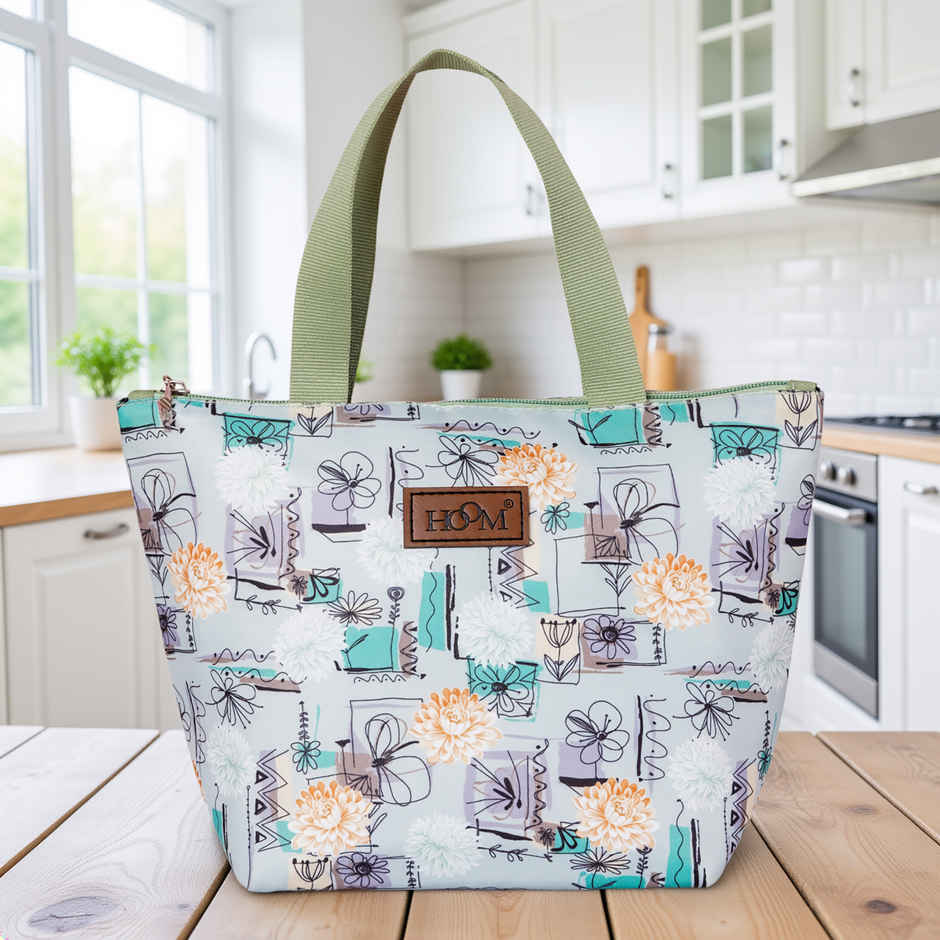 HOOM Print Lunch Bag with Met-PET Aluminium Insulation | Stylish, Functional & Keeps Food Fresh