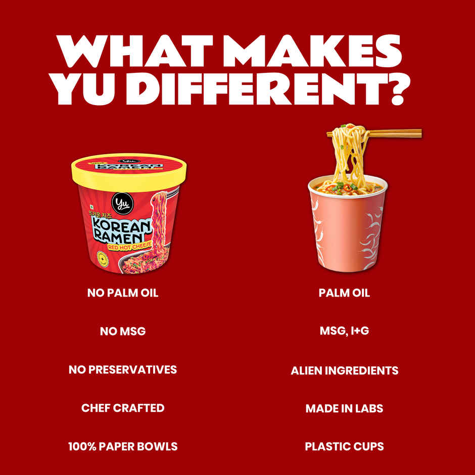 Yu Korean Red Hot Cheese Instant Cup Noodles