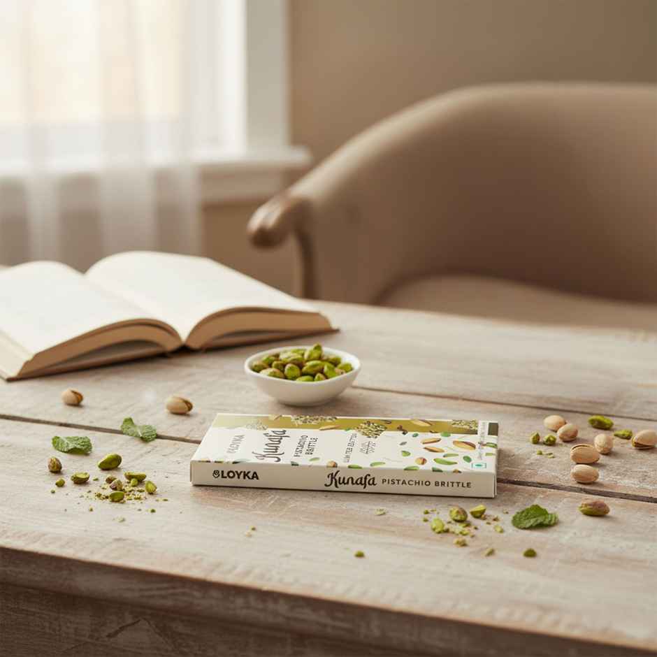Loyka Kunafa Pistachio Premium Brittle With Caramel, Pistachio & Kunafa Crunch