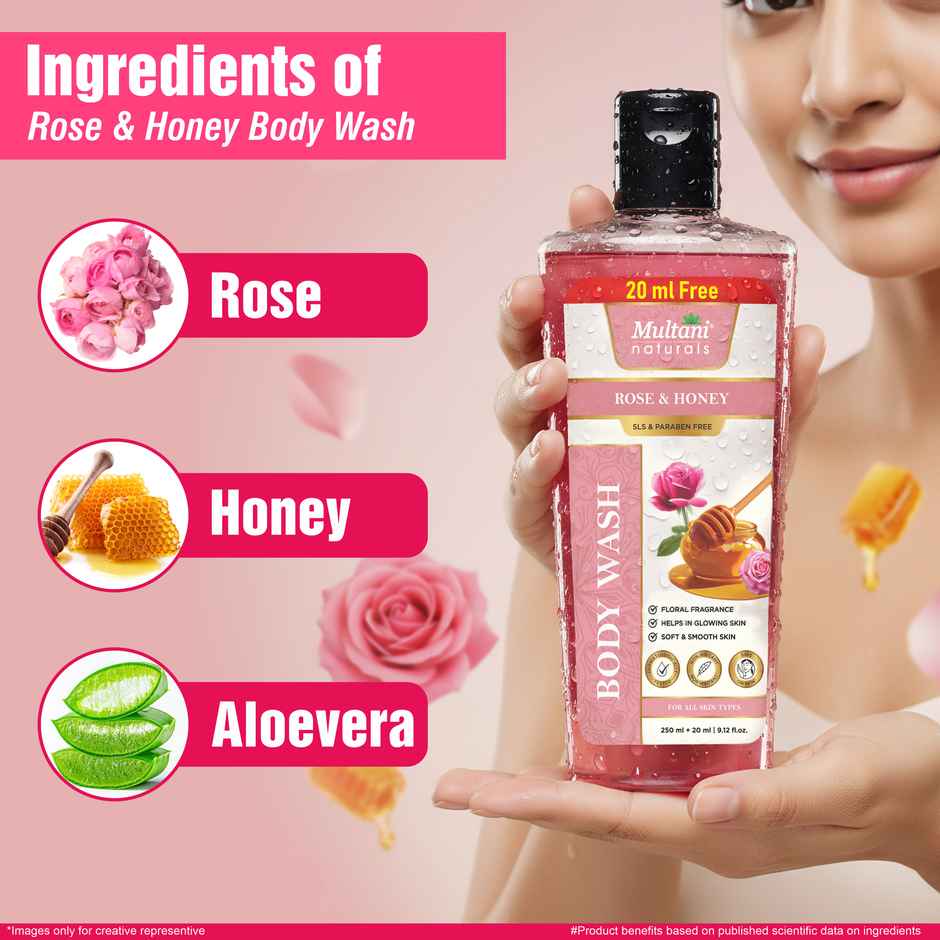 Multani Naturals Rose & Honey Body Wash