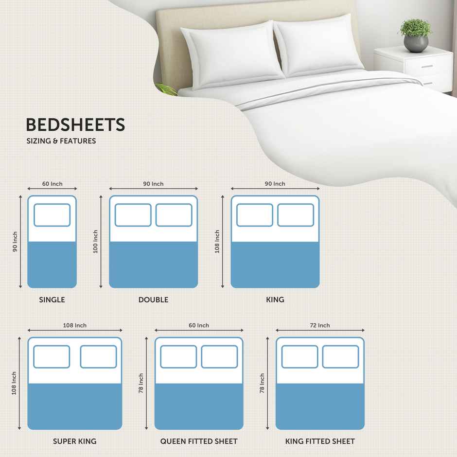 Welspun Geometric Orange Cotton Rich Double Bedsheet - 2-In-1