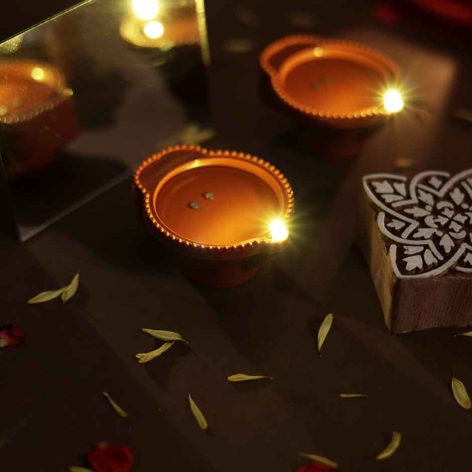 Water Sensor LED Diyas - Automatic Floating Festival Lights | Pack of 6 | Oye Happy