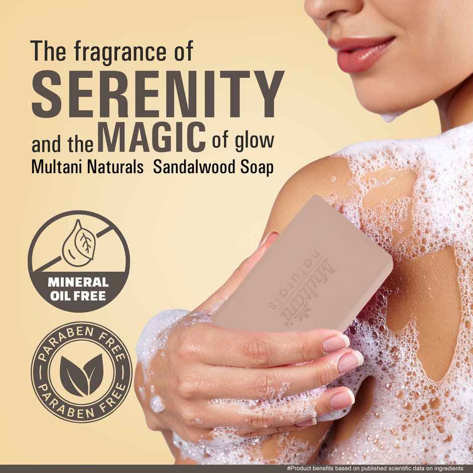 Multani Natural Sandalwood Handmade Soap | Hydrates and Rejuvenates Dry Skin