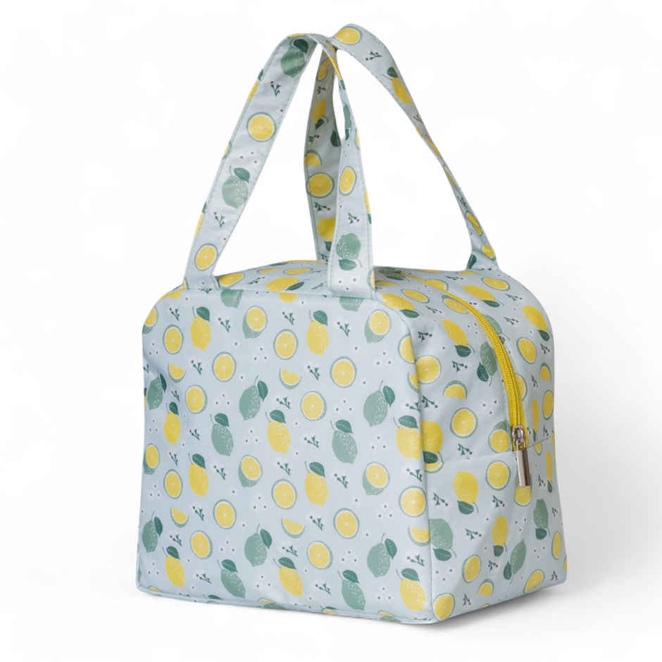 HOOM Lemon Print Lunch Bag with Met-PET Aluminium Insulation | Fresh and Warm for Longer