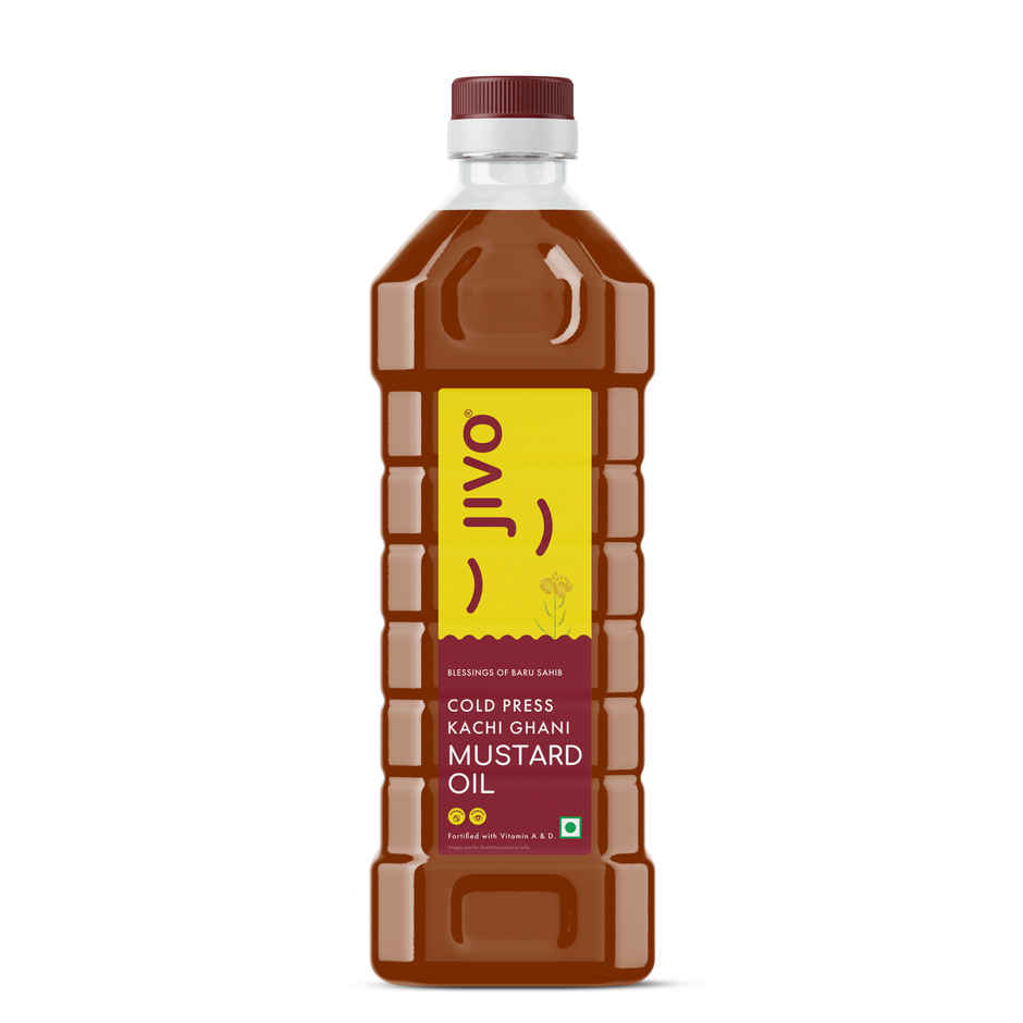 Jivo Kachi Ghani Mustard (Sarson) Cold Pressed Oil | Healthy Cooking Oil