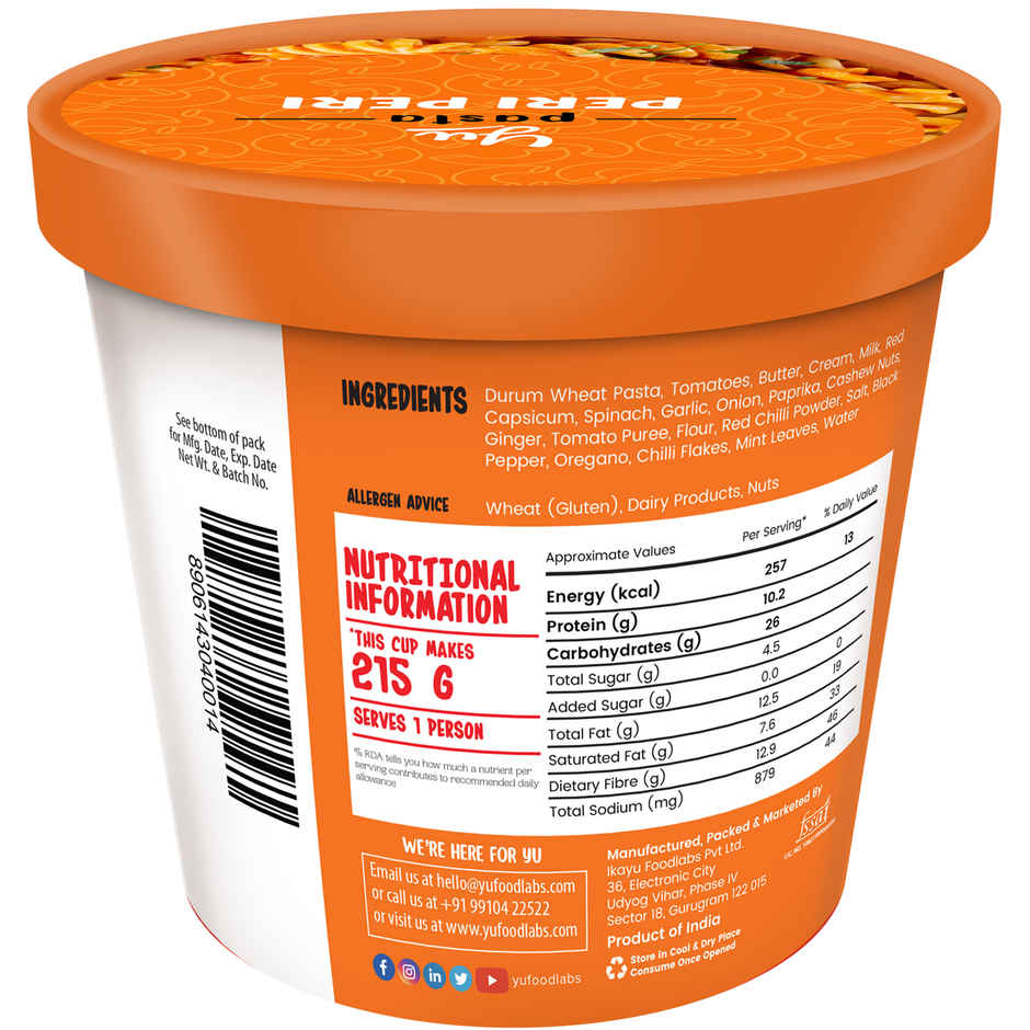Yu Peri Peri Instant Pasta Cup