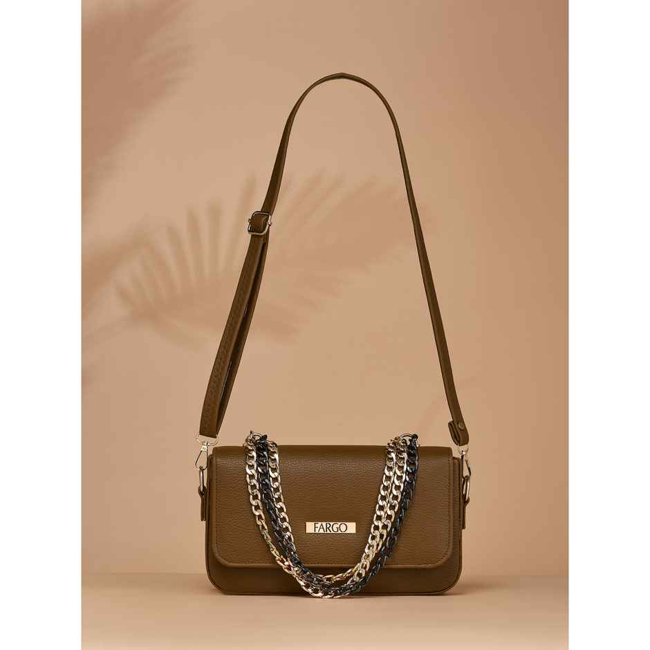 Fargo Brown Trendy Sling Bag Women's Leatherette Sling Bag | FGO-823