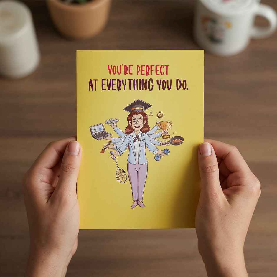 Multitasker Woman Greeting Card | Oye Happy