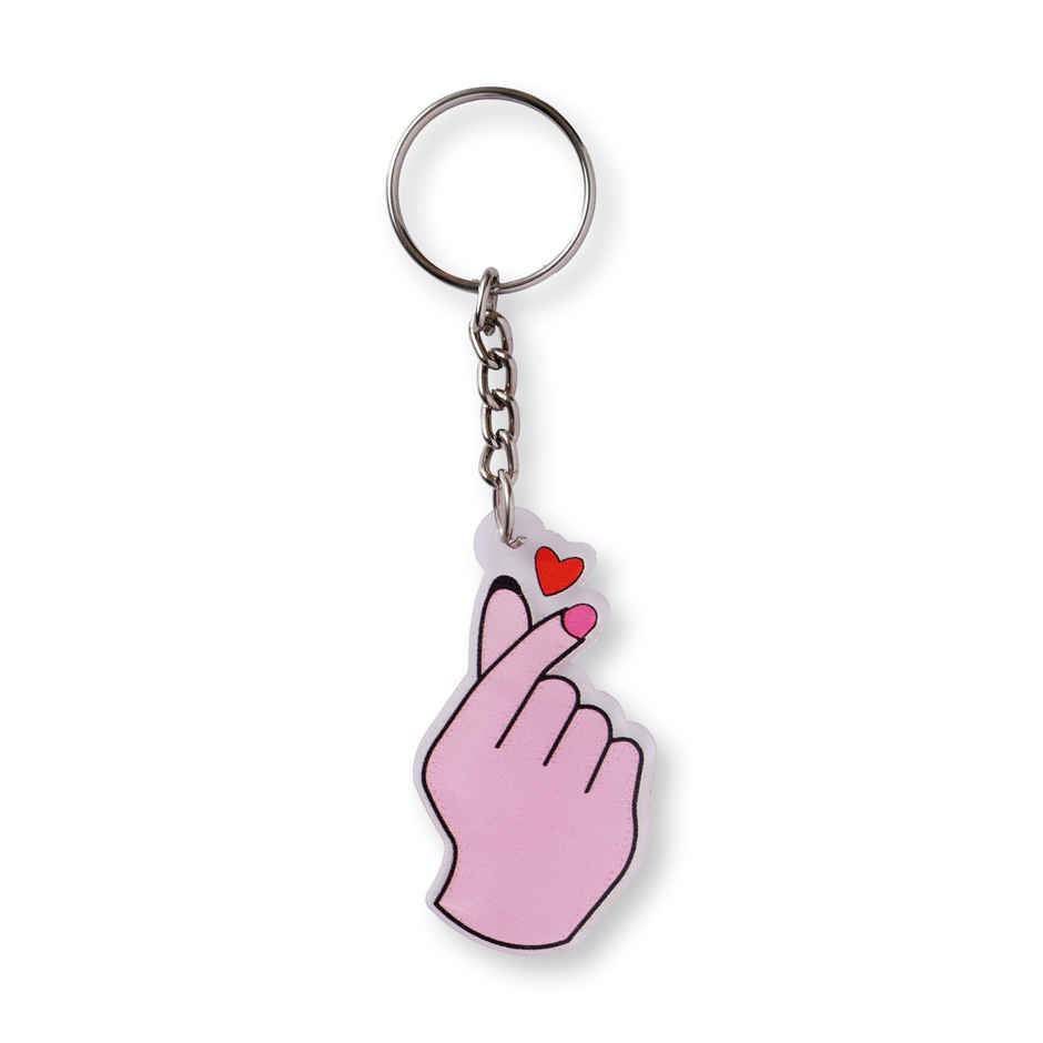 Korean Heart Hand Sign Keychain | Oye Happy