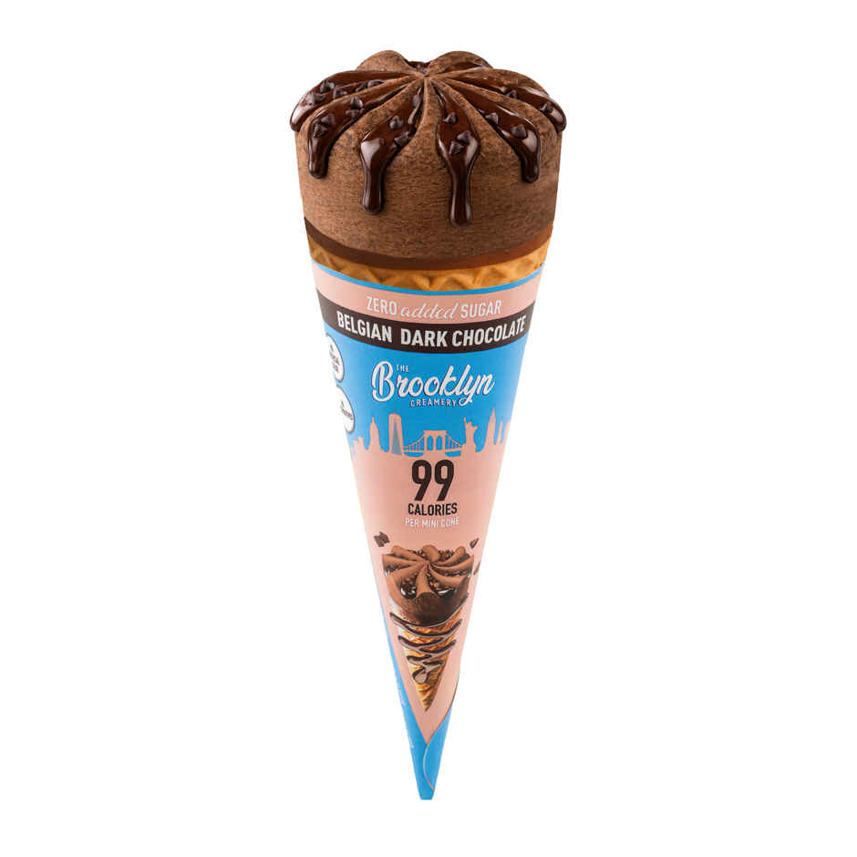 The Brooklyn Creamery Belgian Chocolate Mini Ice Cream Cone | Low Calorie Zero Added Sugar