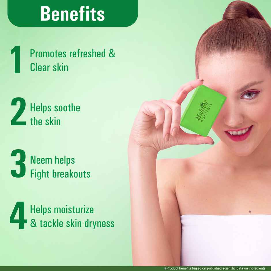 Multani Natural Neem Tulsi Handmade Soap | Fights Acne and Skin Irritation