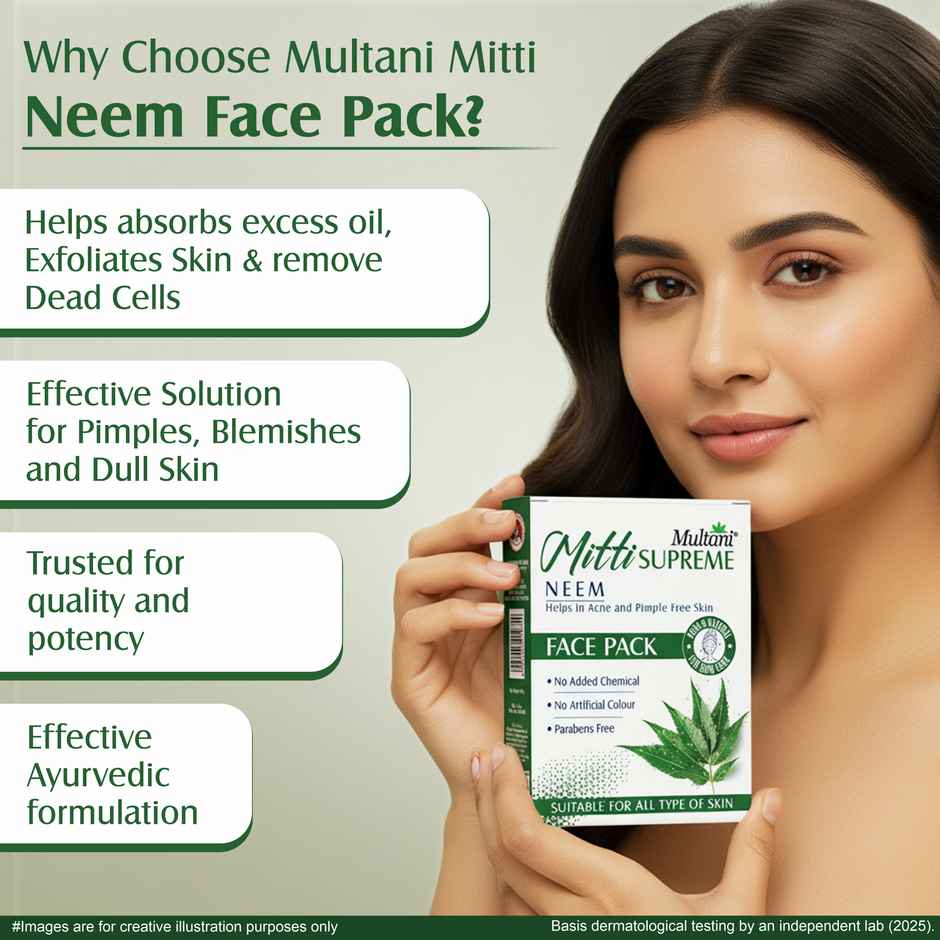 Multani Mitti Neem Face Pack | Help In Acne and Pimple Free Skin