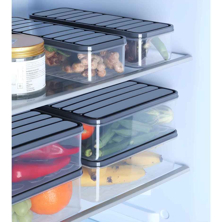 Youbee Multipurpose Fridge Storage Organizer Containers For Vegetables ,1200 ml , Set Of 2