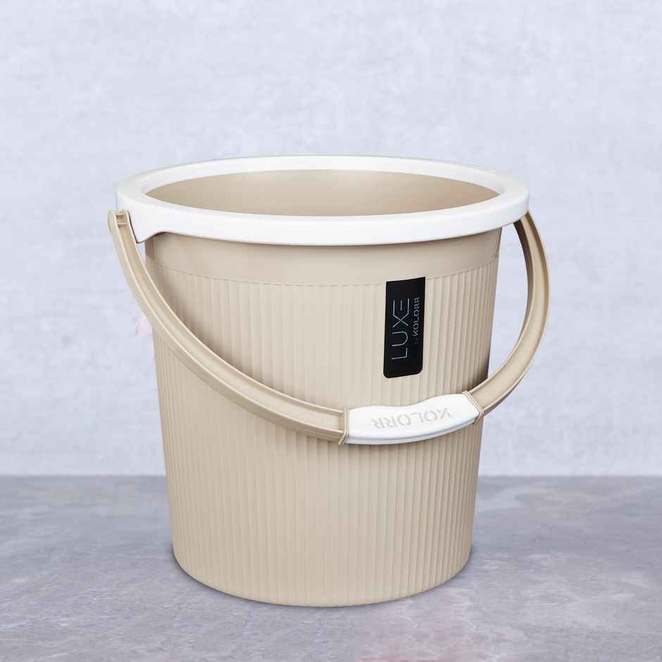 Kolorr Luxe Bucket | (Bucket 20L X 1) - Sand Stone Bathroom Bucket | Strong Bathroom Bucket