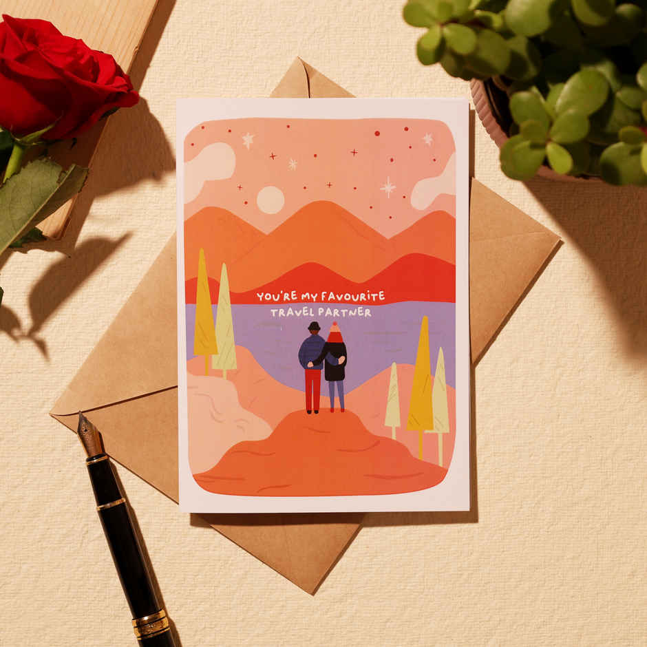Favourite Travel Partner Love Greeting Card | Oye Happy