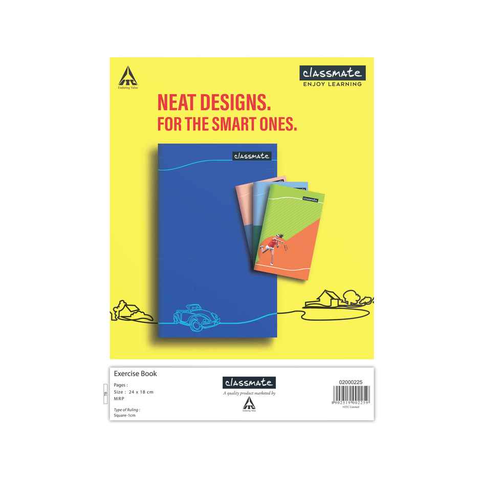 Classmate|Notebook|Soft Cover| | Square - 1 cm| B5| 240 x 180|172 pages