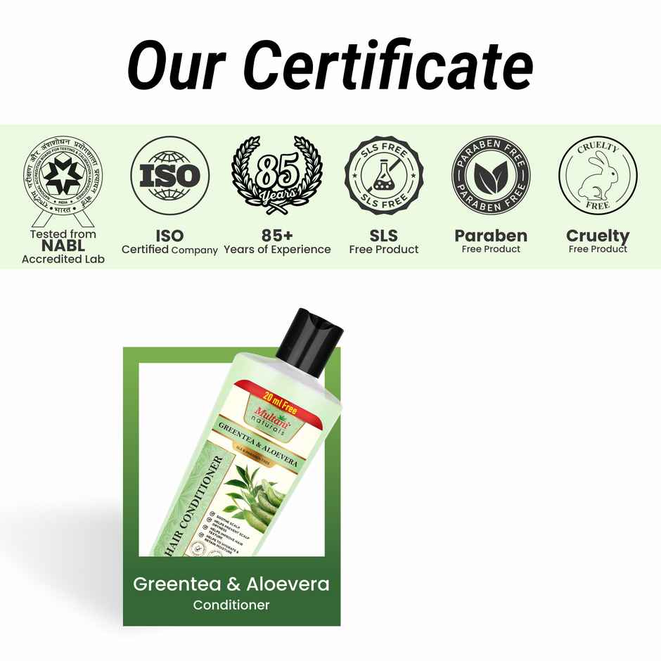 Multani Naturals Greentea & Aloevera Hair Conditioner | For Hair Fall & Scalp Dryness|No SLS