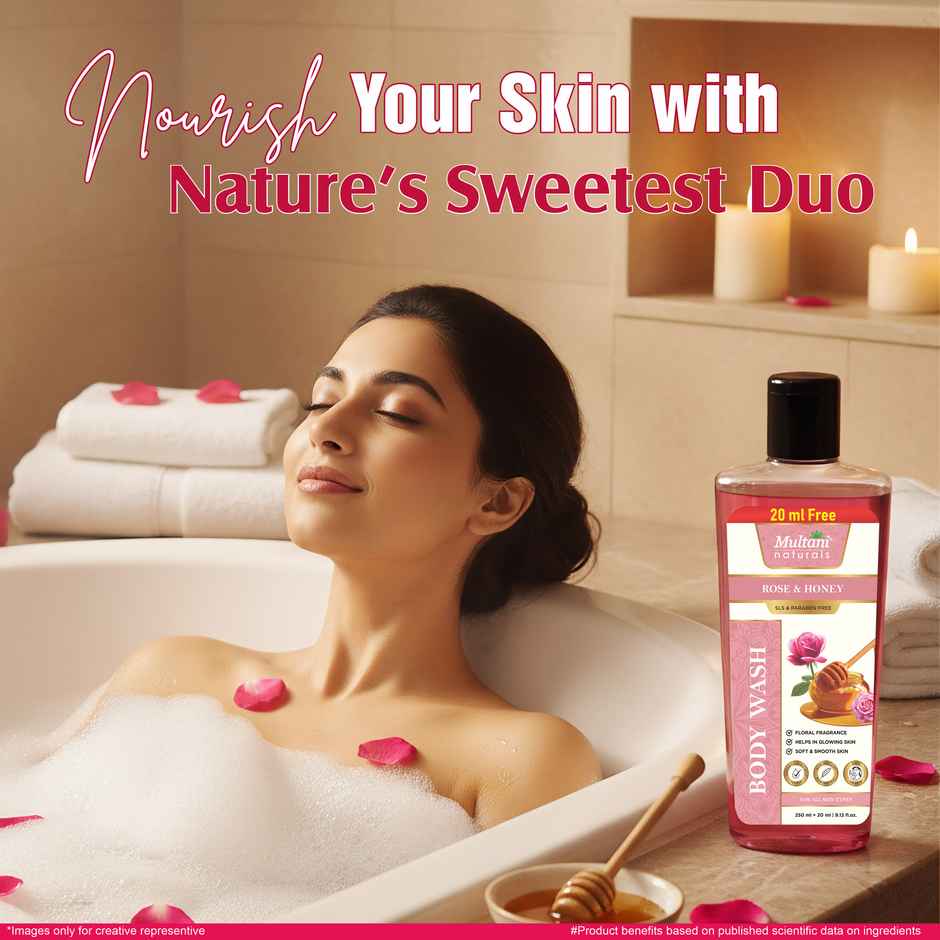 Multani Naturals Rose & Honey Body Wash