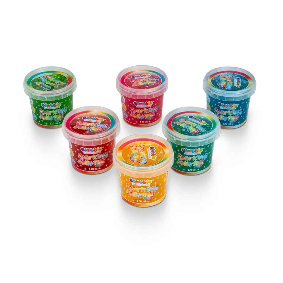 Hamleys Blobbie Sparkling Jello Slime | Display Box of 18 Slime Containers - 6 Colours x 3 Each