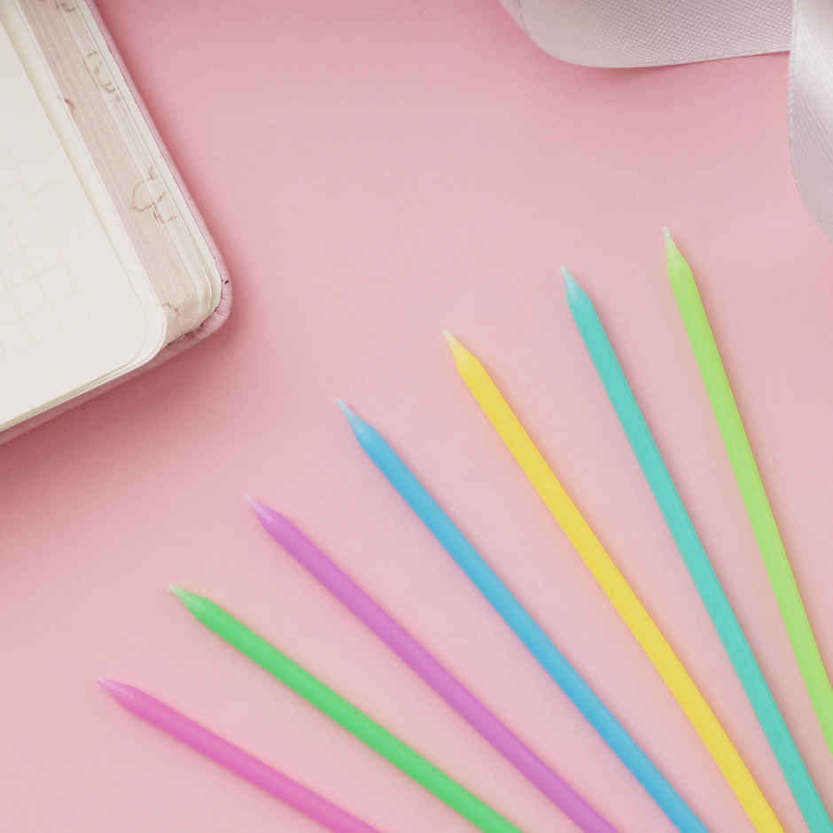 Neon Rainbow Cake Candle Multicolor | Propcon