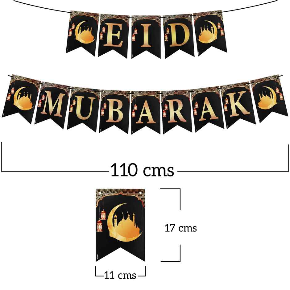 Eid Mubarak Banner (Black) | Propcon