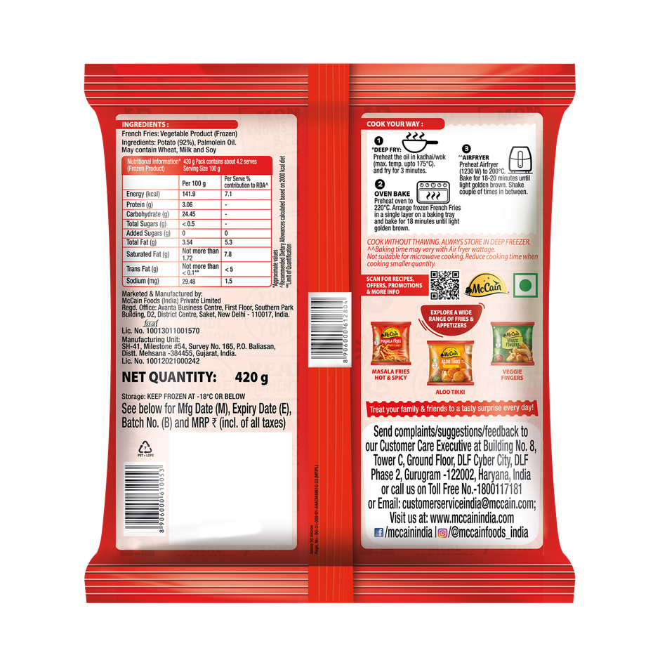 McCain French Fries | Crispy & Ready to Cook